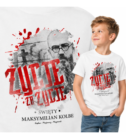koszulka dziecięca Patriotyczna  MAKSYMILIAN KOBLE BIAŁA